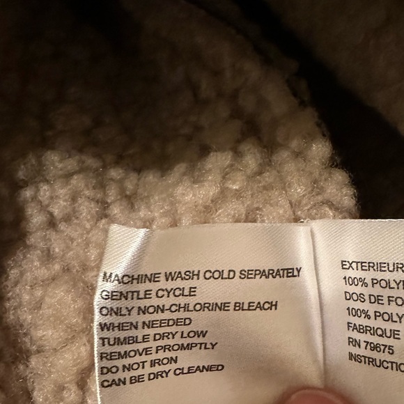 Michael Kors Faux Shearling Coat Olive Hazelnut Warm Winter Size Large. NWT. - Picture 10 of 11